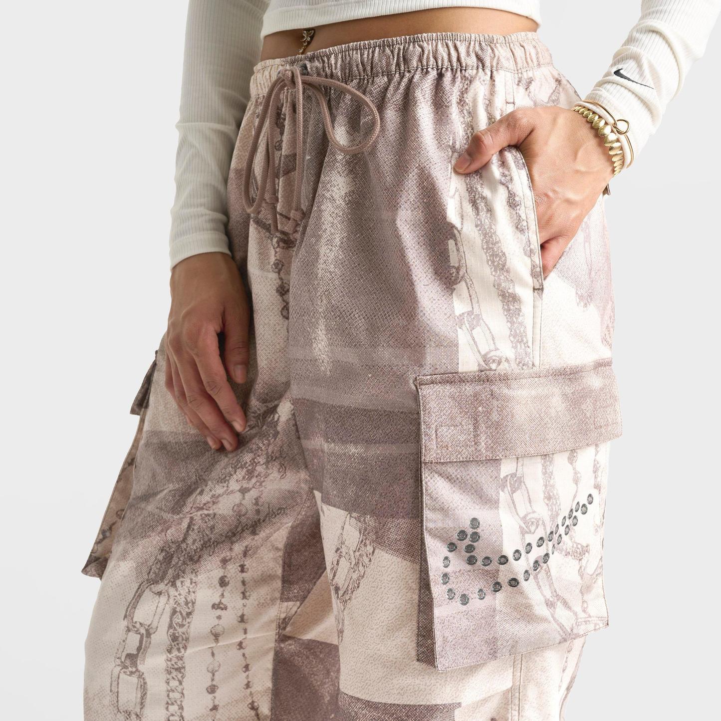 Women's Nithtke Sportswear Dysto Mid-Rise Oversized Cargo Pants - Mink/Sail