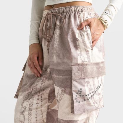 Women's Nithtke Sportswear Dysto Mid-Rise Oversized Cargo Pants - Mink/Sail