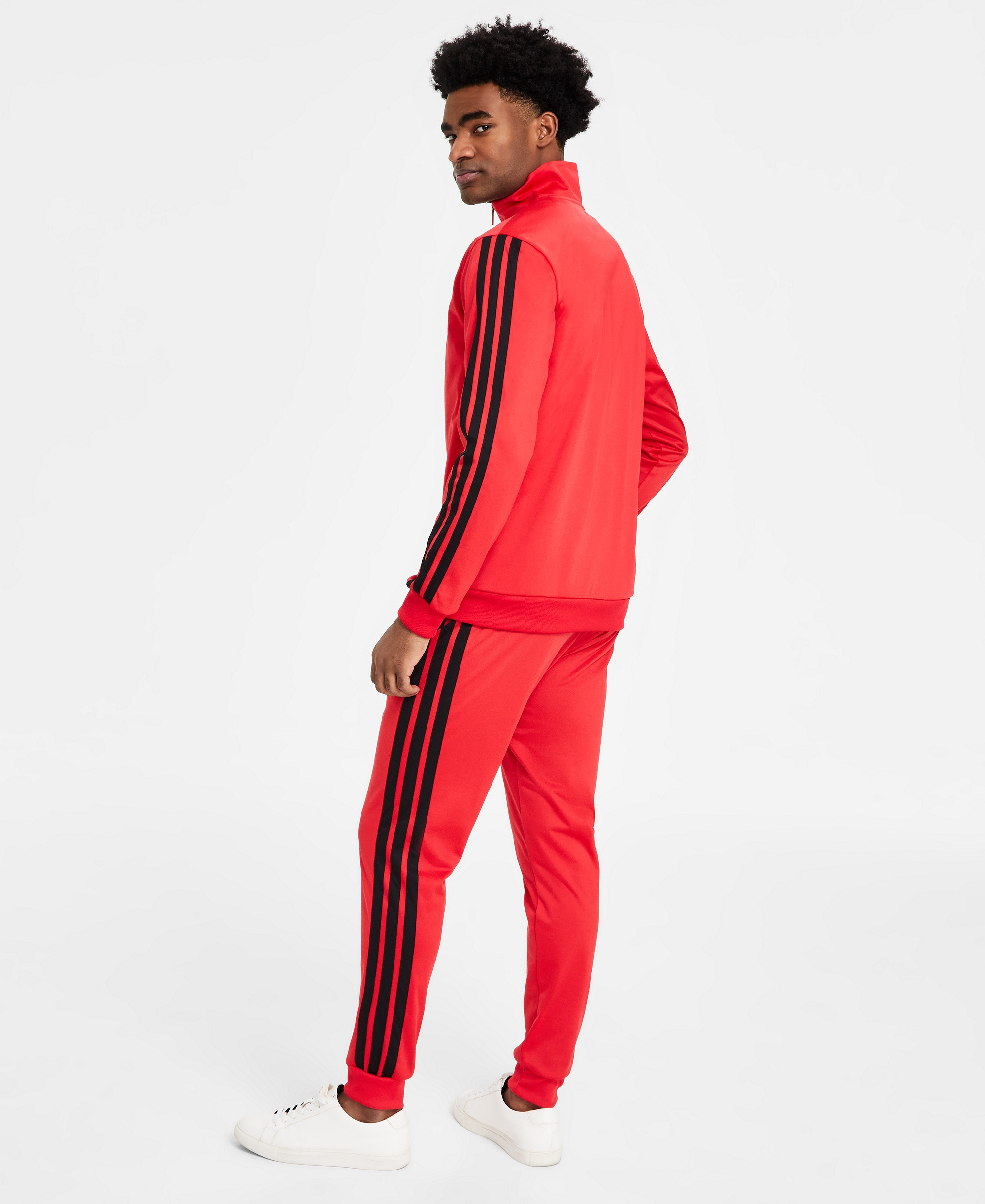 adidas Men's 3-Stripes Tricot Track Jacket - Ruby Red/Black