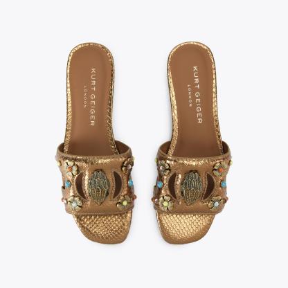 Kurt Geiger London Eagle Cut Out Flat Sandal - Metallics - view 3