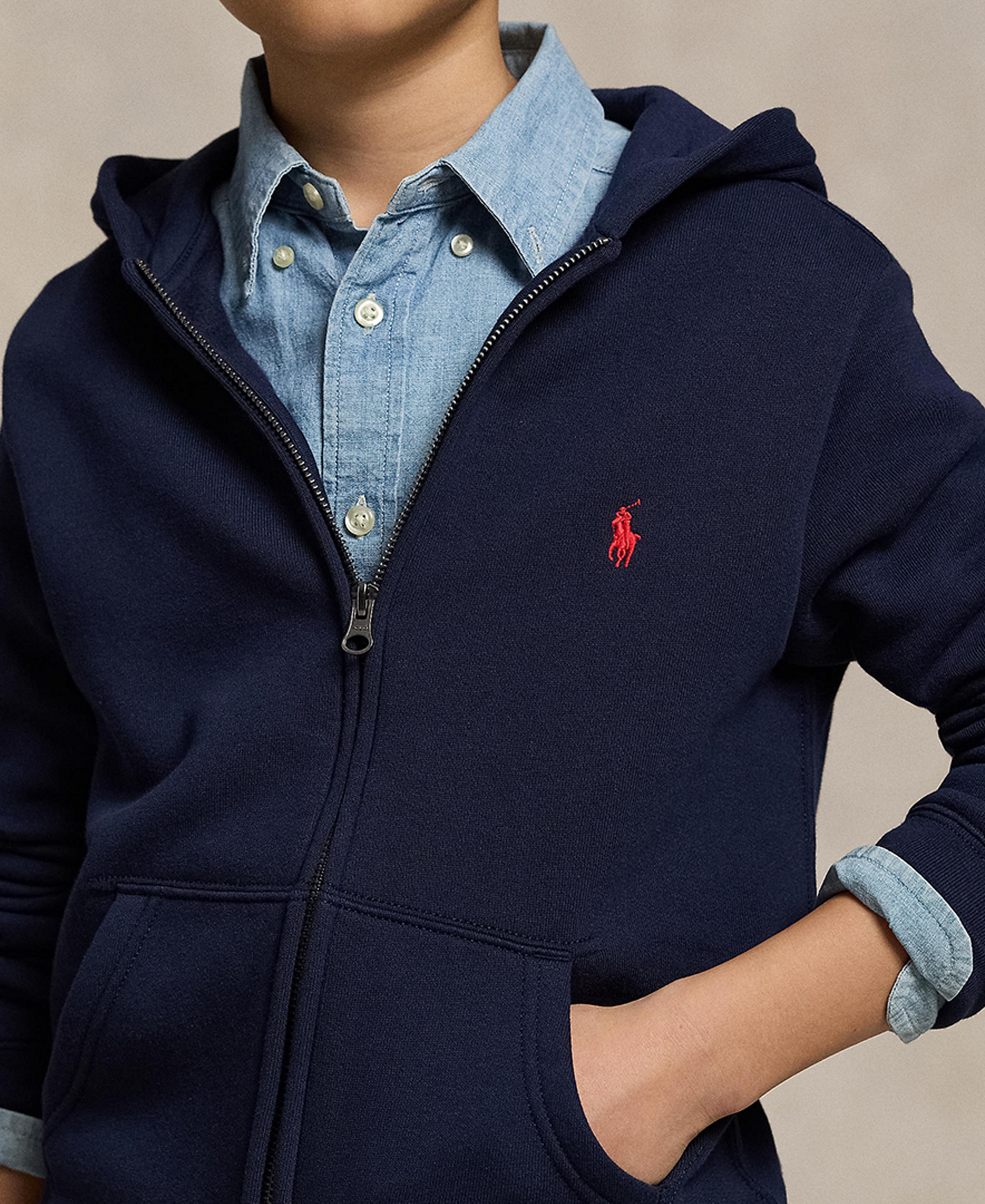 Polo Ralph Lauren 8-20 Boys' Cotton Fleece Zip Up Hoodie - Cruise Navy