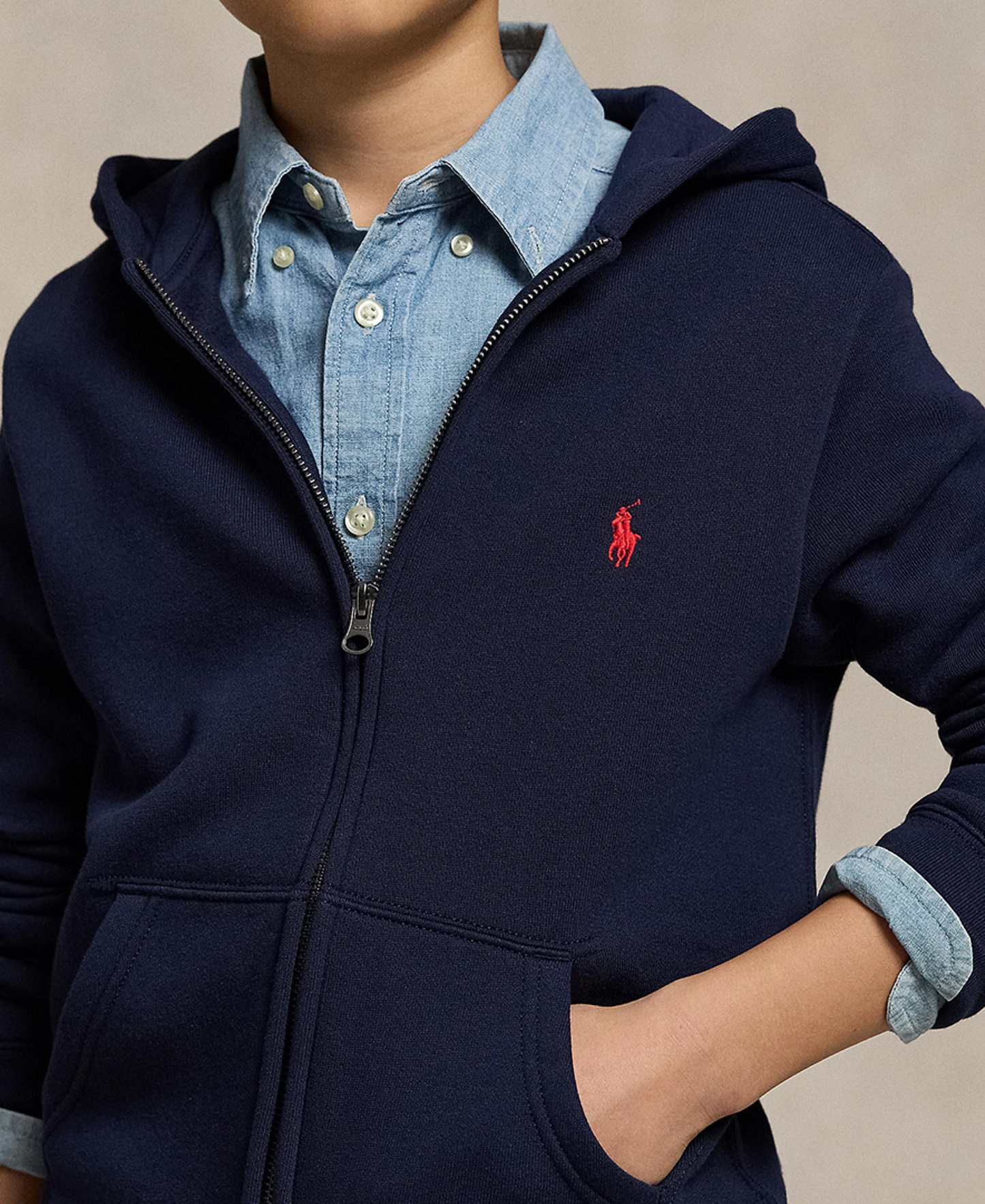 Polo Ralph Lauren 8-20 Boys' Cotton Fleece Zip Up Hoodie - Cruise Navy