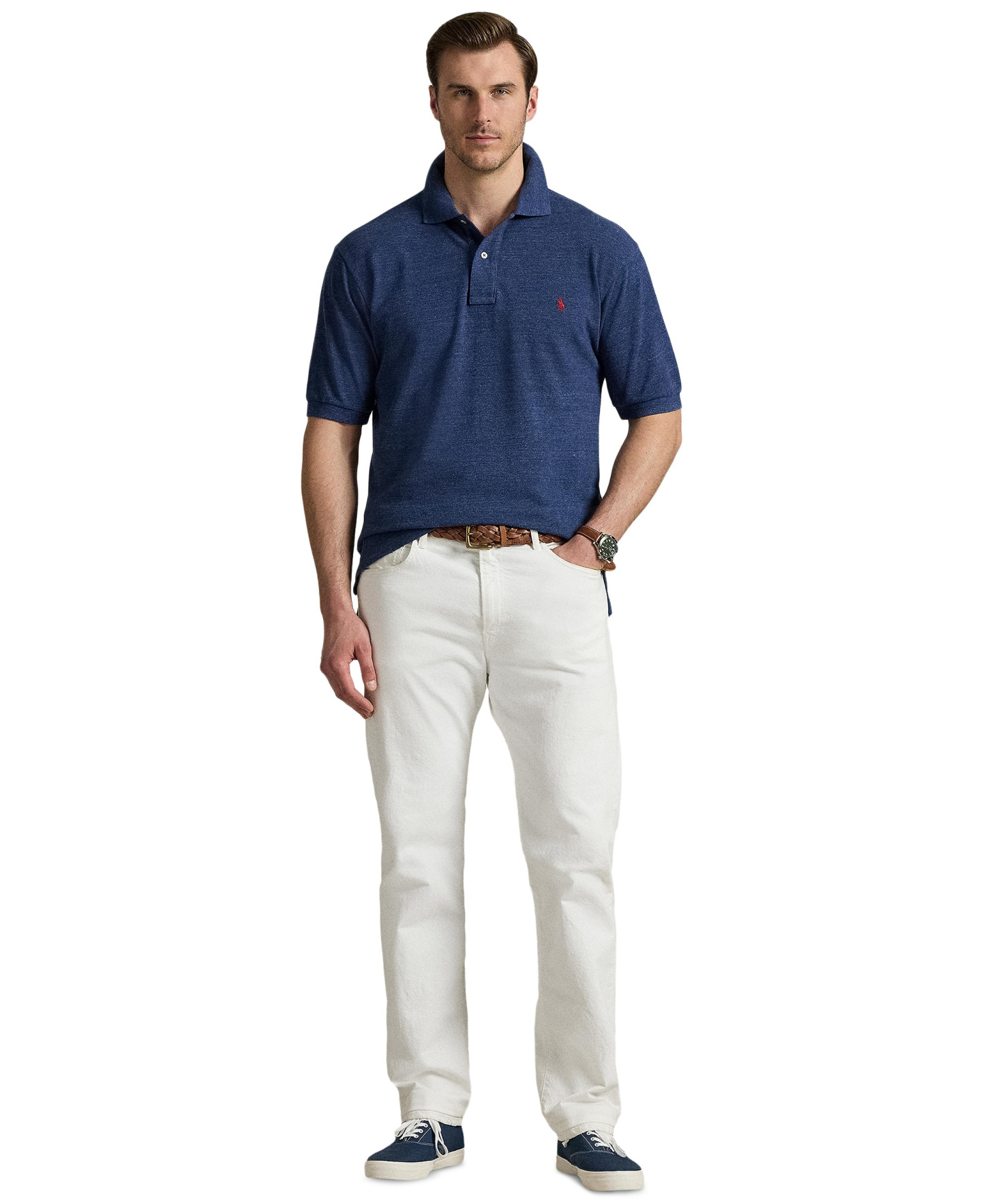 Polo Ralph Lauren Men's Big & Tall Cotton Short-Sleeve Polo Shirt - Classic Royal Heather