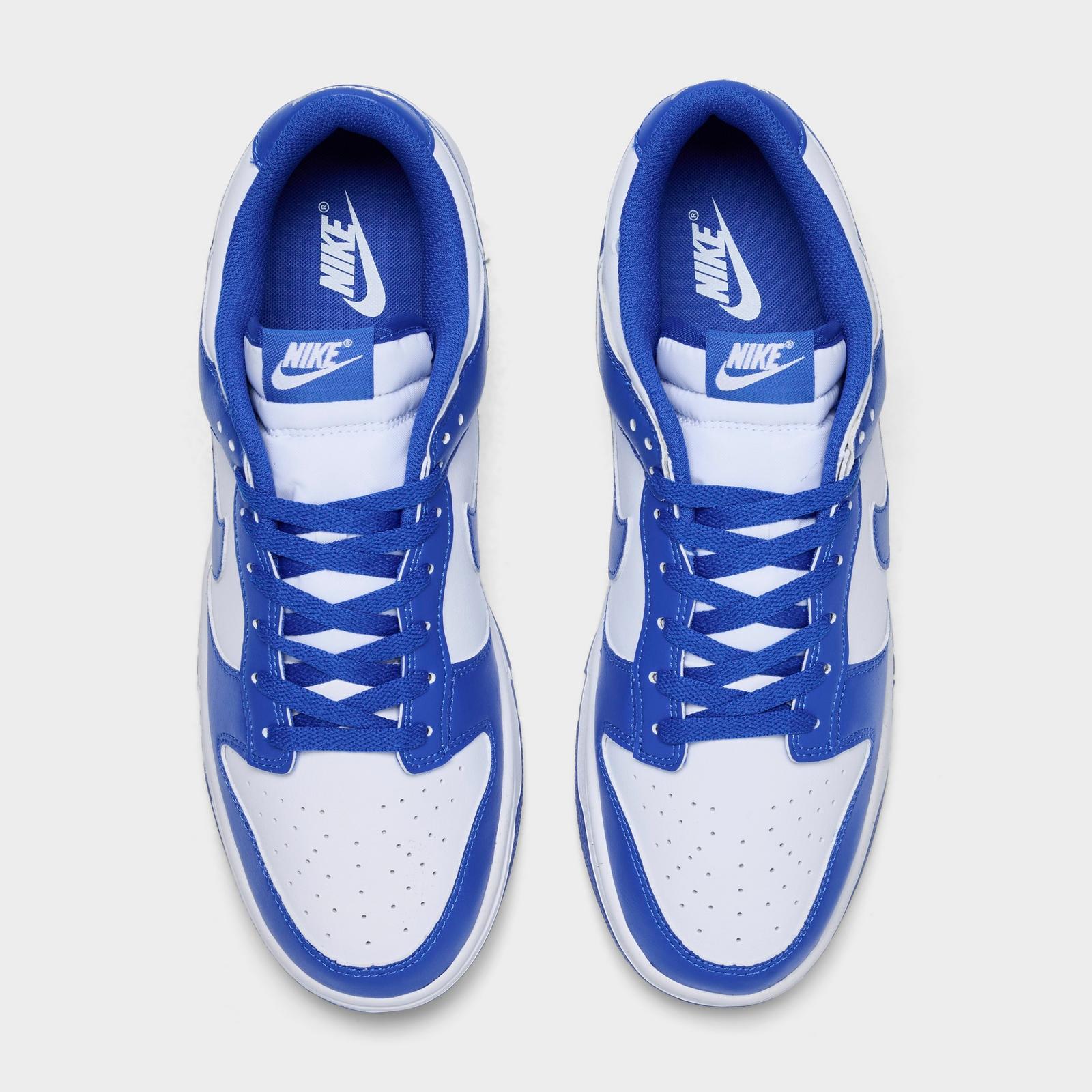 Men's Nike Dunk Low Retro Casual Shoes - White/Hyper Royal