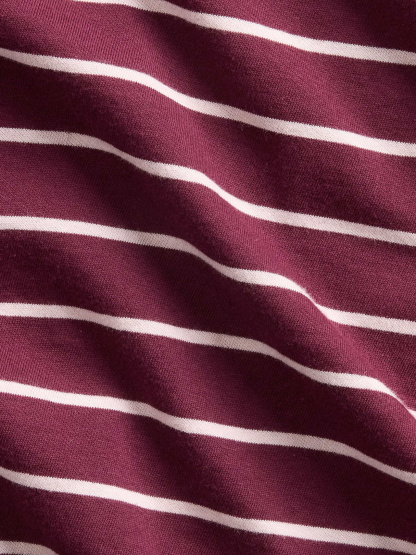 Organic Cotton VintageSoft T-Shirt - Purple burgundy & pink stripe