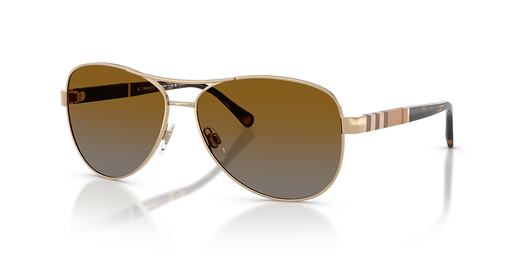 Burberry BE3080 - Frame: Gold / Lens: Brown