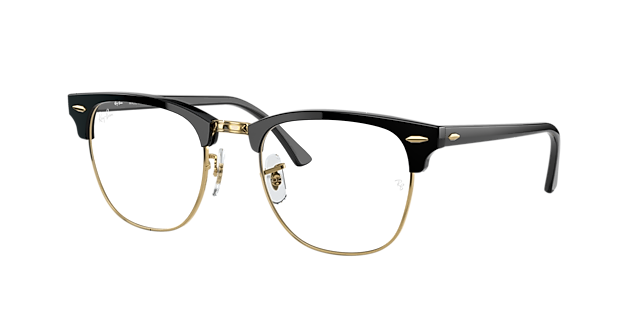 Ray-Ban Clubmaster Blue-Violet Light Clear - Frame: Black / Lens: Transparent