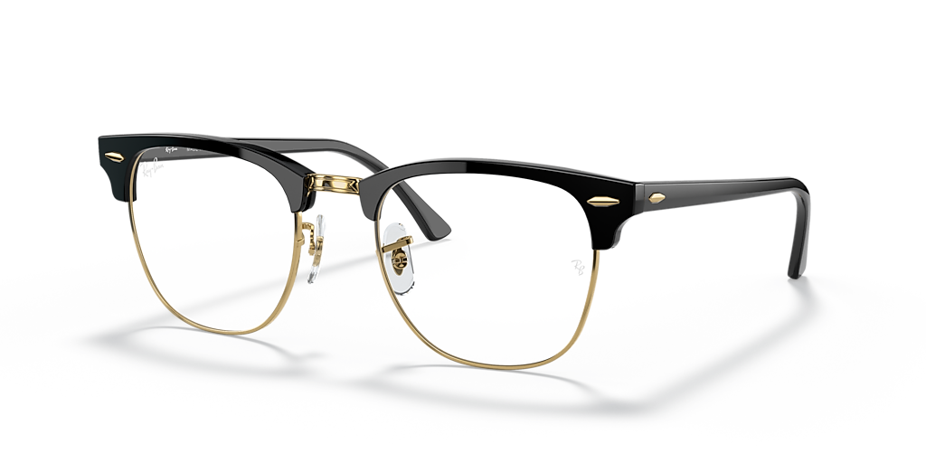 Ray-Ban Clubmaster Blue-Violet Light Clear - Frame: Black / Lens: Transparent