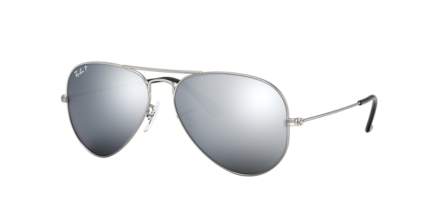 Ray-Ban Aviator Mirror - Frame: Silver / Lens: Grey