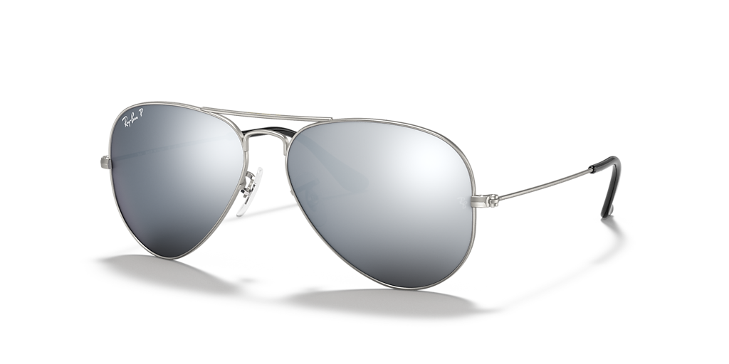 Ray-Ban Aviator Mirror - Frame: Silver / Lens: Grey