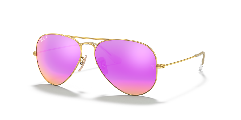 Ray-Ban Aviator Flash Lenses - Frame: Gold / Lens: Violet