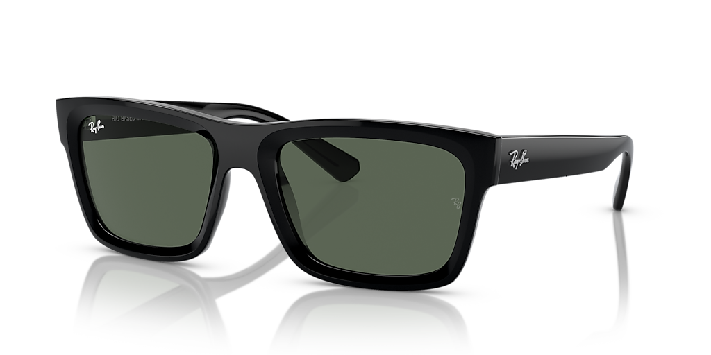 Ray-Ban Warren Bio-Based - Frame: Black / Lens: Green