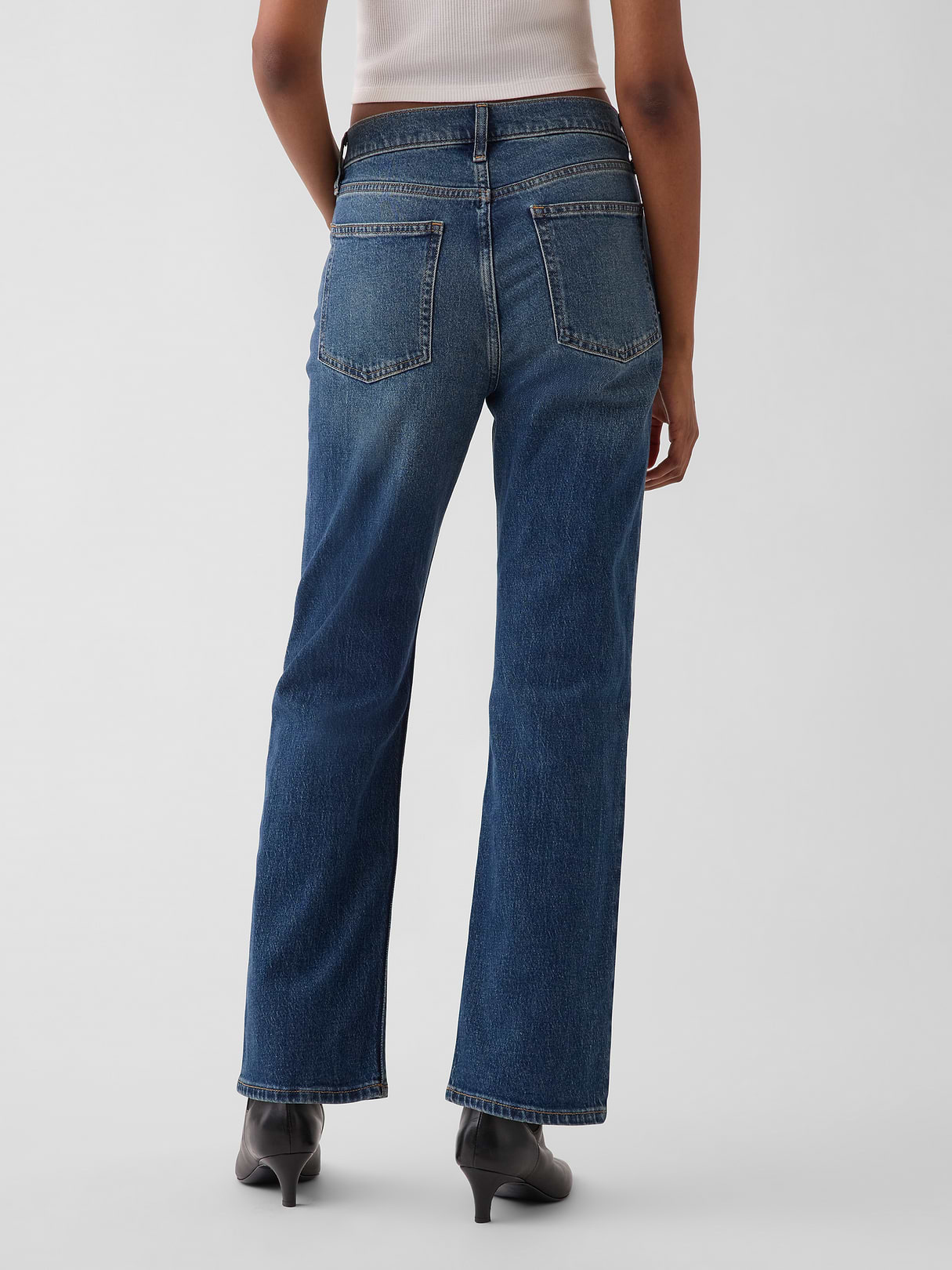 High Rise ’90s Slim Straight Crop Jeans - dark indigo