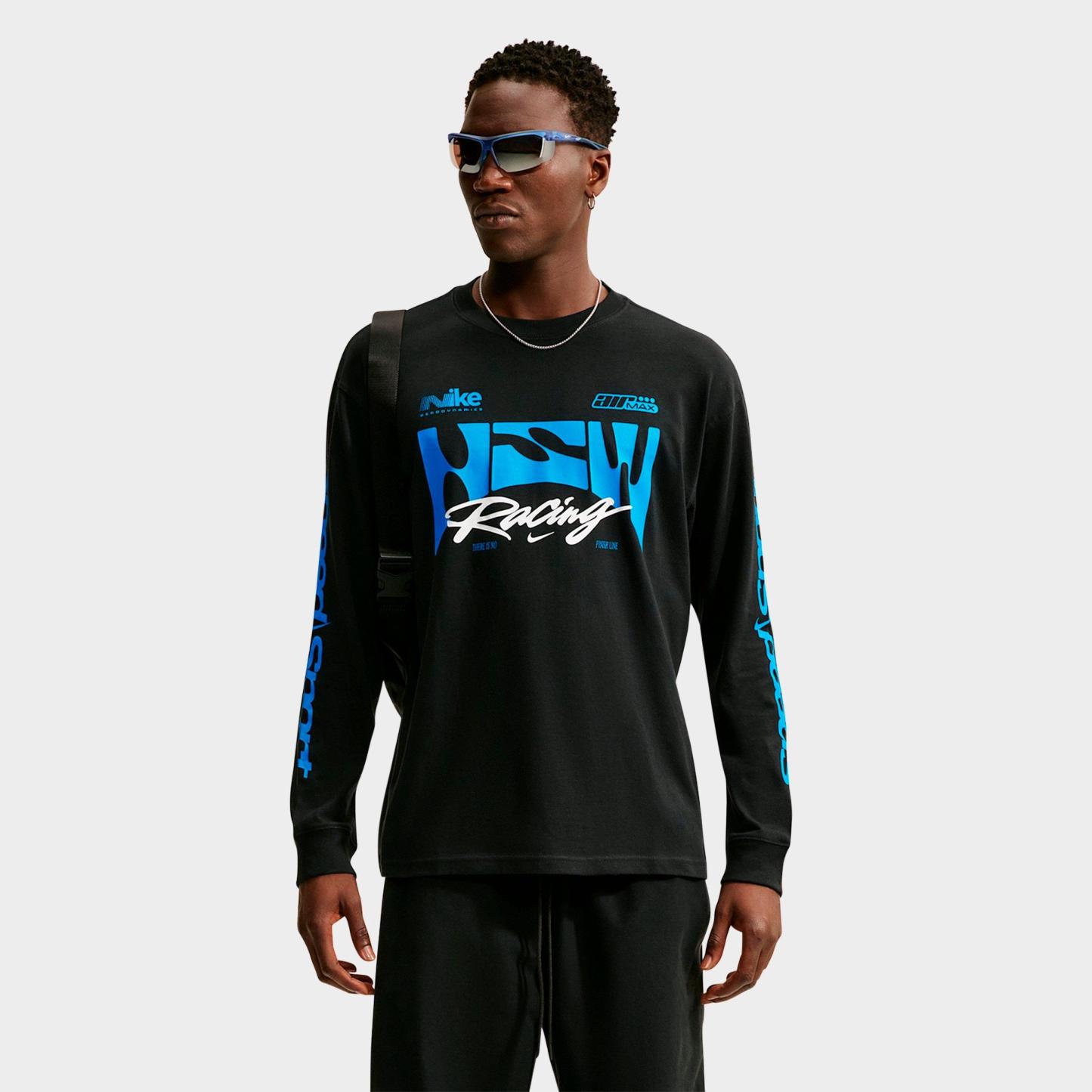 Men's Nithtke Sportswear Swoosh Speed Graphic Long-Sleeve T-Shirt - Black
