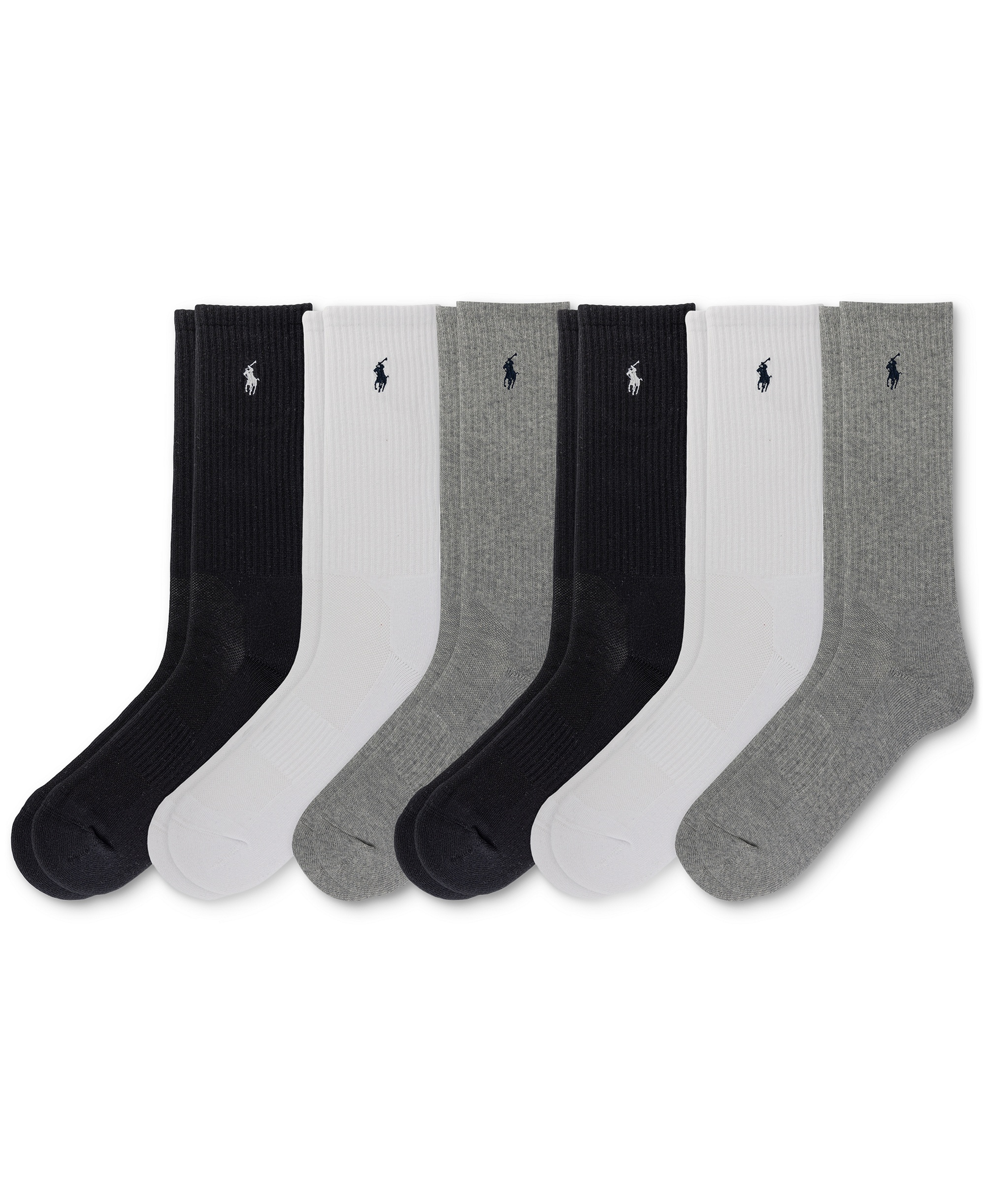 Polo Ralph Lauren Men's 6-Pk. Performance Sport Crew Socks - Ghast