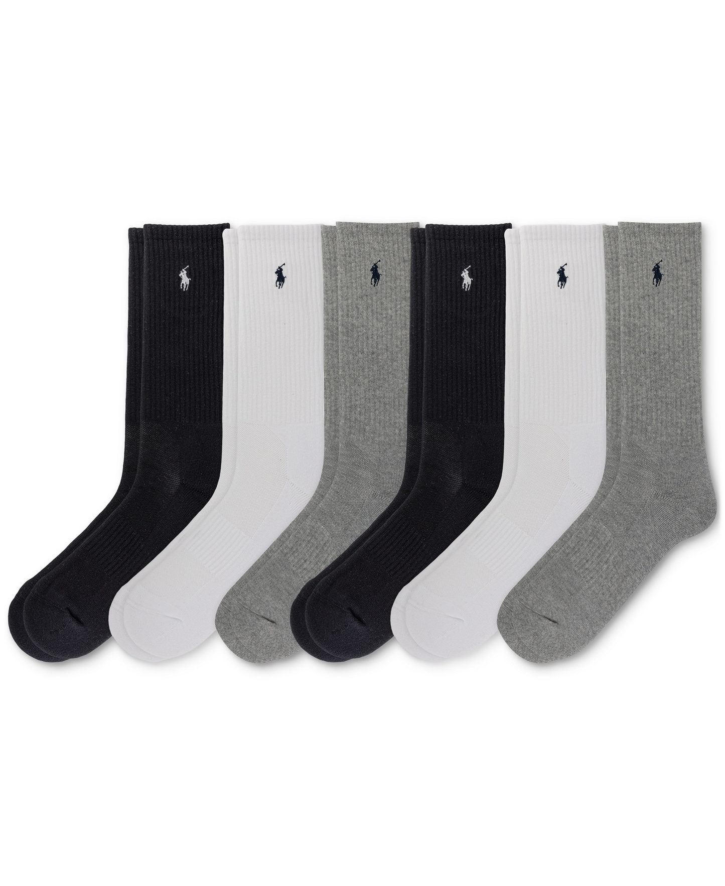 Polo Ralph Lauren Men's 6-Pk. Performance Sport Crew Socks - Ghast