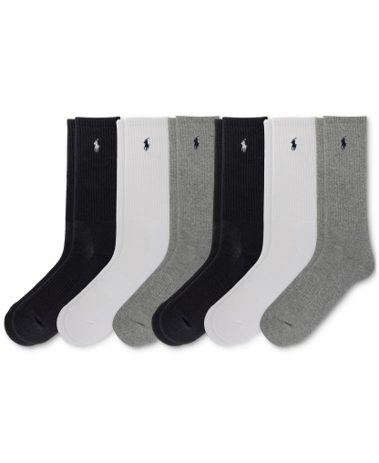 Polo Ralph Lauren Men's 6-Pk. Performance Sport Crew Socks - Ghast