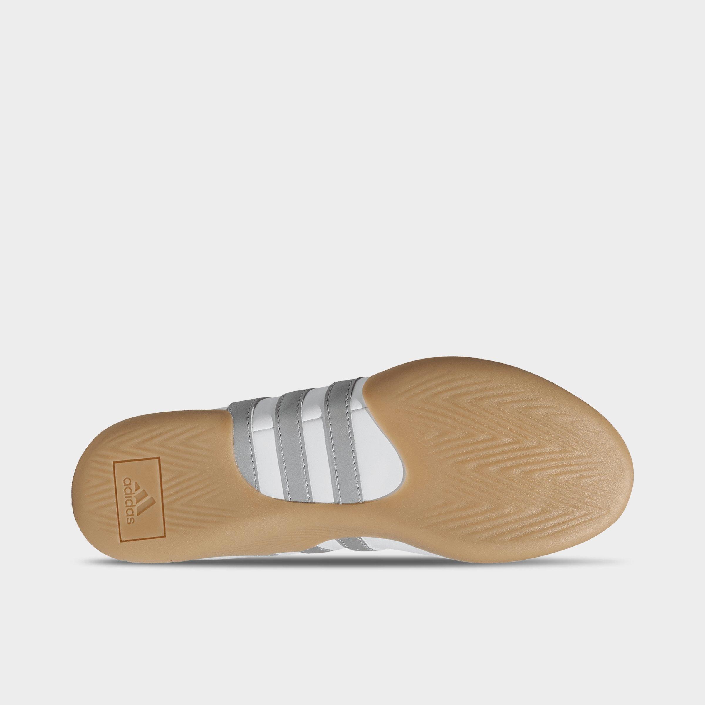 Women's adidas Originals Taekwondo Mei Casual Shoes - Cloud White/Silver Metallic/Gum - Bottom view