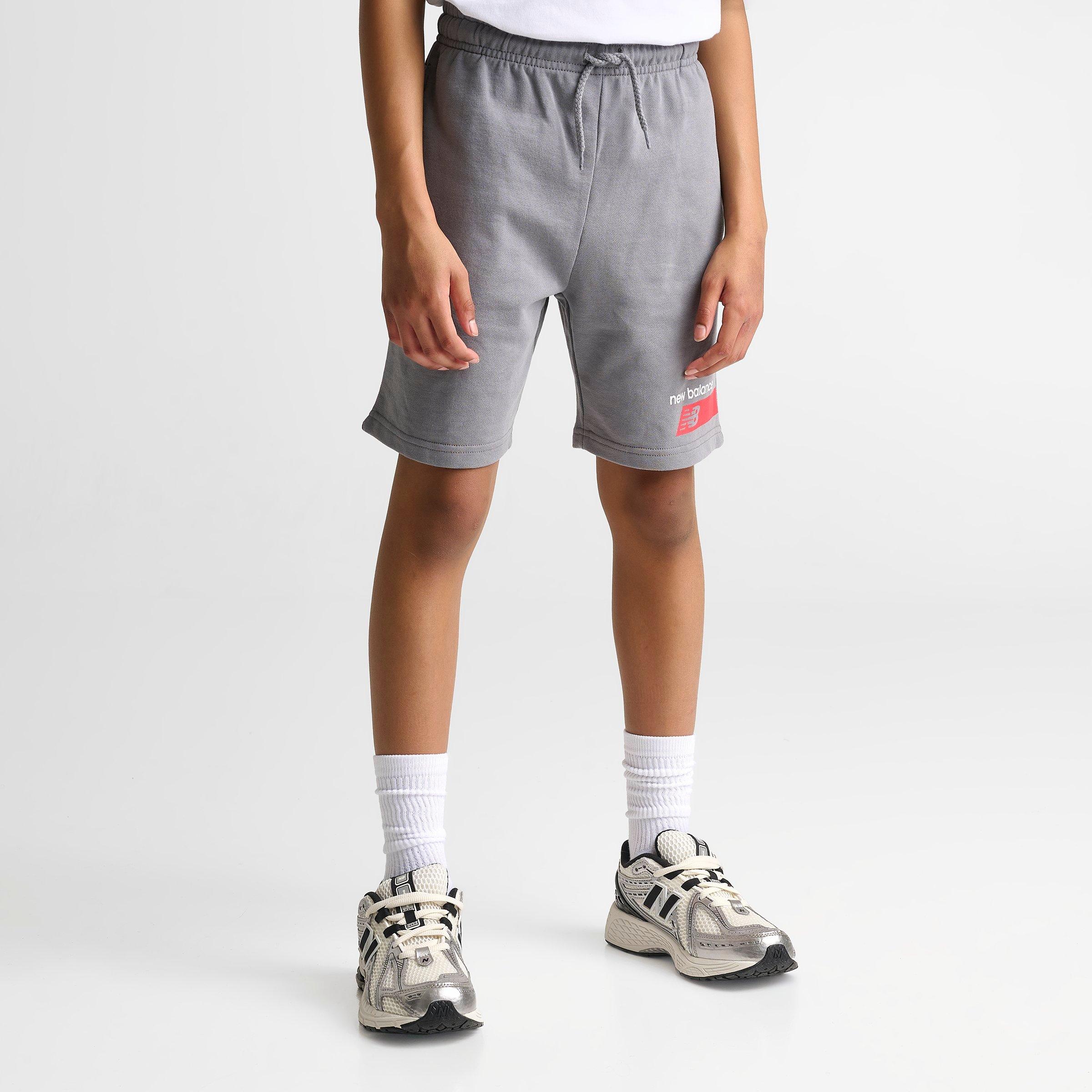 Big Kids' New Balance Players French Terry Shorts - Slate Grey - view 3