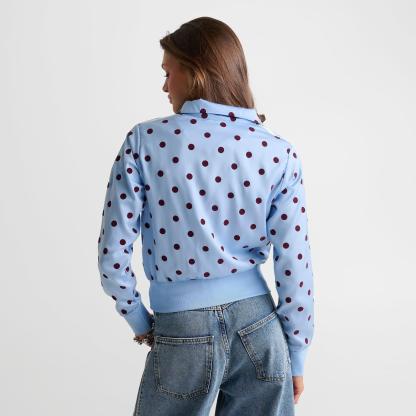 Women's adidas Originals Firebird Polka Dot Satin Track Jacket - Clear Sky