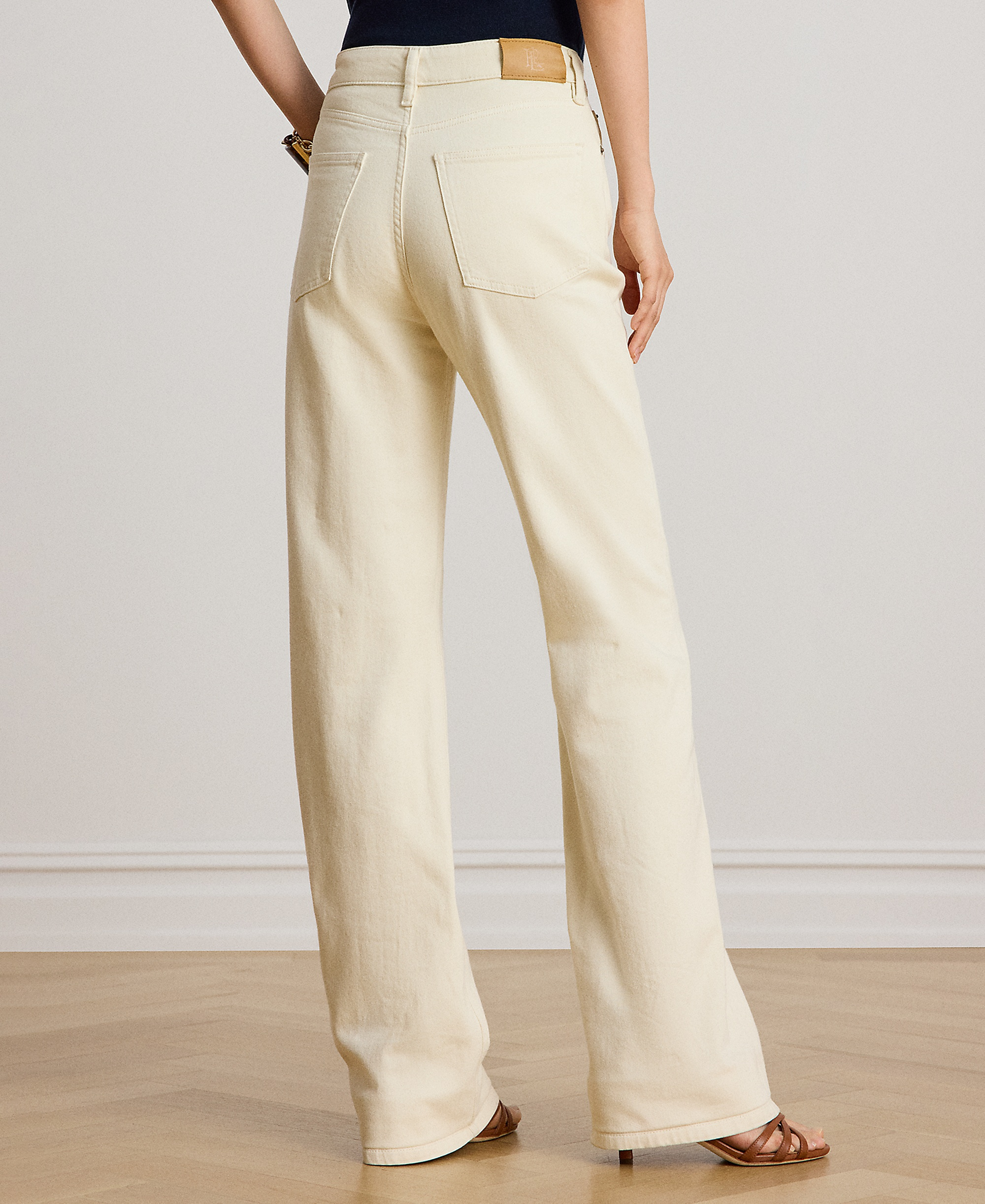 Lauren Ralph Lauren Women's High-Rise Straight Leg Denim Jeans - Cream Wash