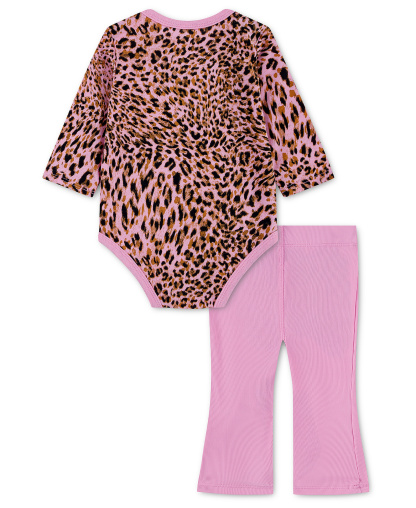 Nike Baby Girls' Long-Sleeve Bodysuit and Flared Leggings, 2-Piece Set - Pink Rise