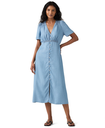Levi's Women's Paola Short-Sleeve Crepe Midi Dress - Take It Again