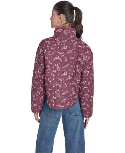 Levi's Women's Quilted Short Liner Zipper Jacket - Pink Floral Print