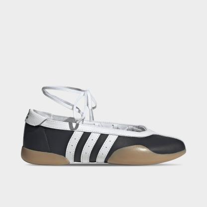 Women's adidas Originals Taekwondo Mei Ballet Casual Shoes - Core Black/Cloud White/Gum (JR7031-001) - Left shoe facing left. Outside of the shoe.