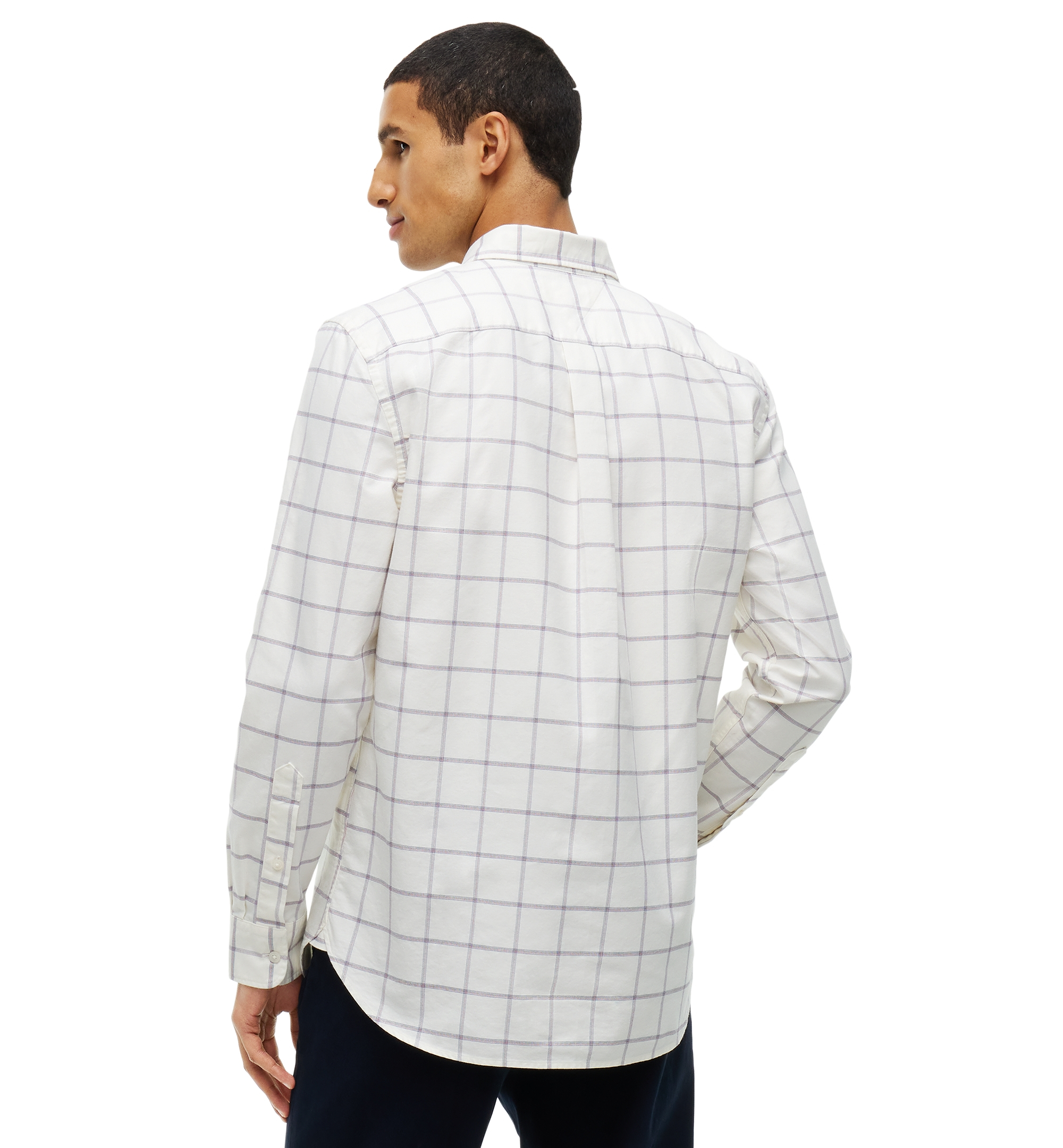 Tommy Hilfiger Men's Heritage Regular-Fit Oxford Windowpane Shirt - Ivory Silk/Check