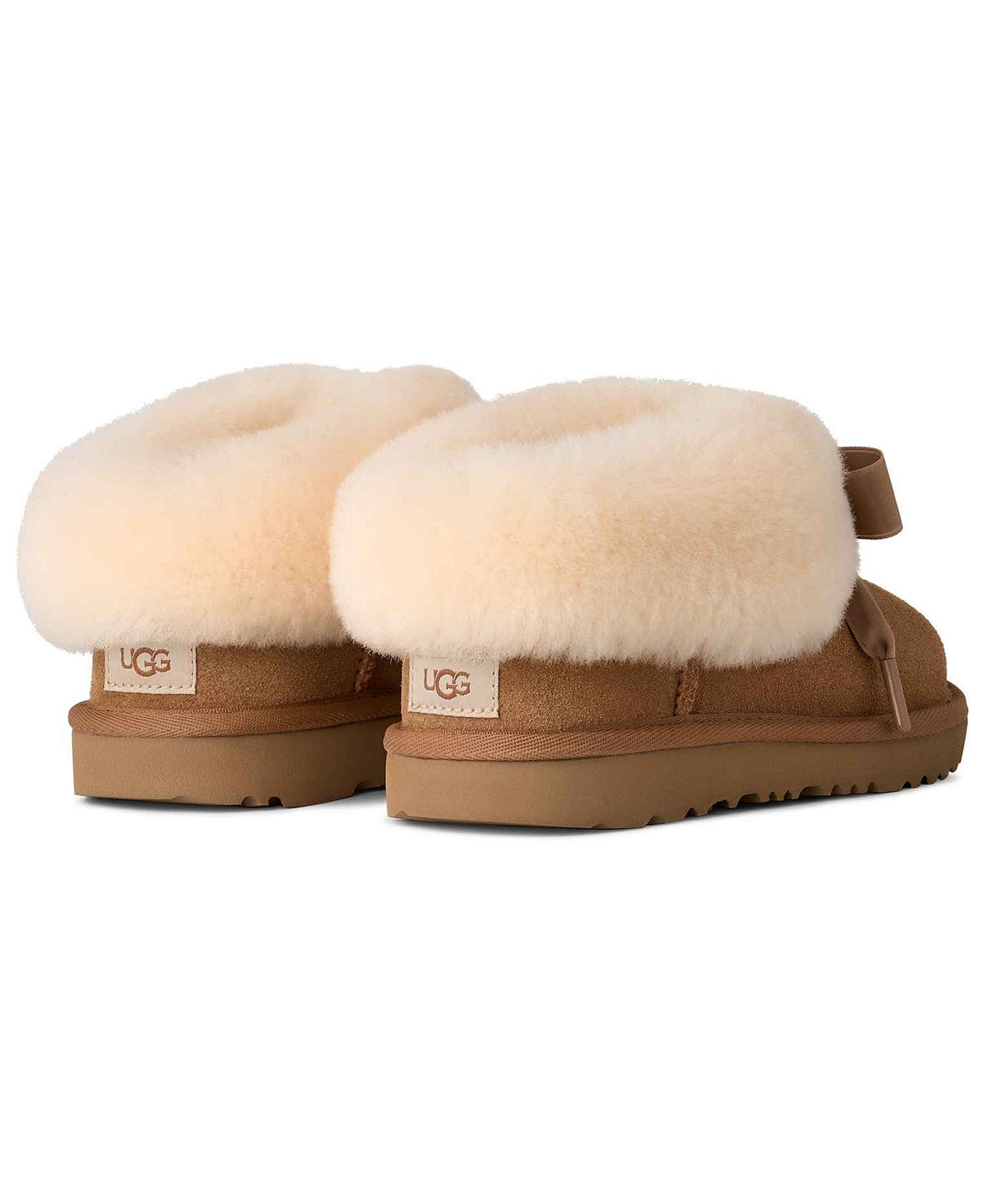 UGG® Kids' Bailey Bow Round Toe Slippers - Chestnut