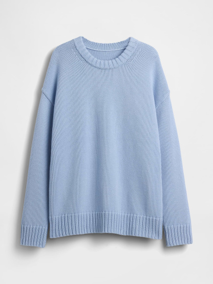 100% Cotton Oversized Sweater - Sail blue