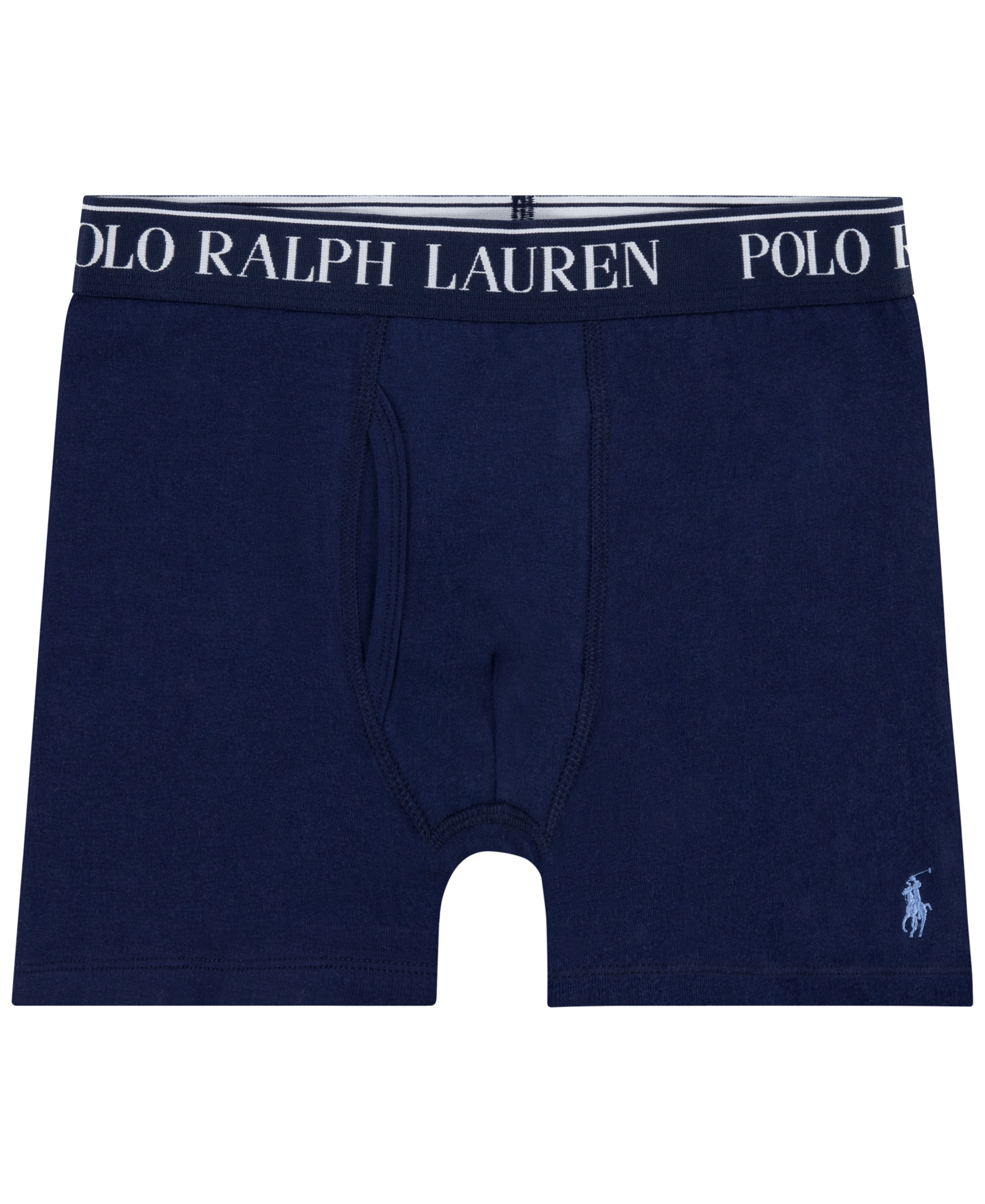 Polo Ralph Lauren Boys' 8-20 Cotton Stretch Boxer Briefs, 3-Pack - Office Blue/White