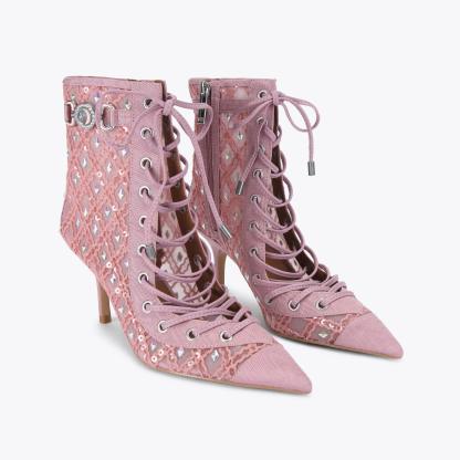 Kurt Geiger London Mansion Corset Ankle Boot - Pink - view 3