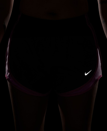 Nike Women's Tempo Dri-FIT Mid-Rise Running Shorts - Black/bleached Lilac/reflective Silv