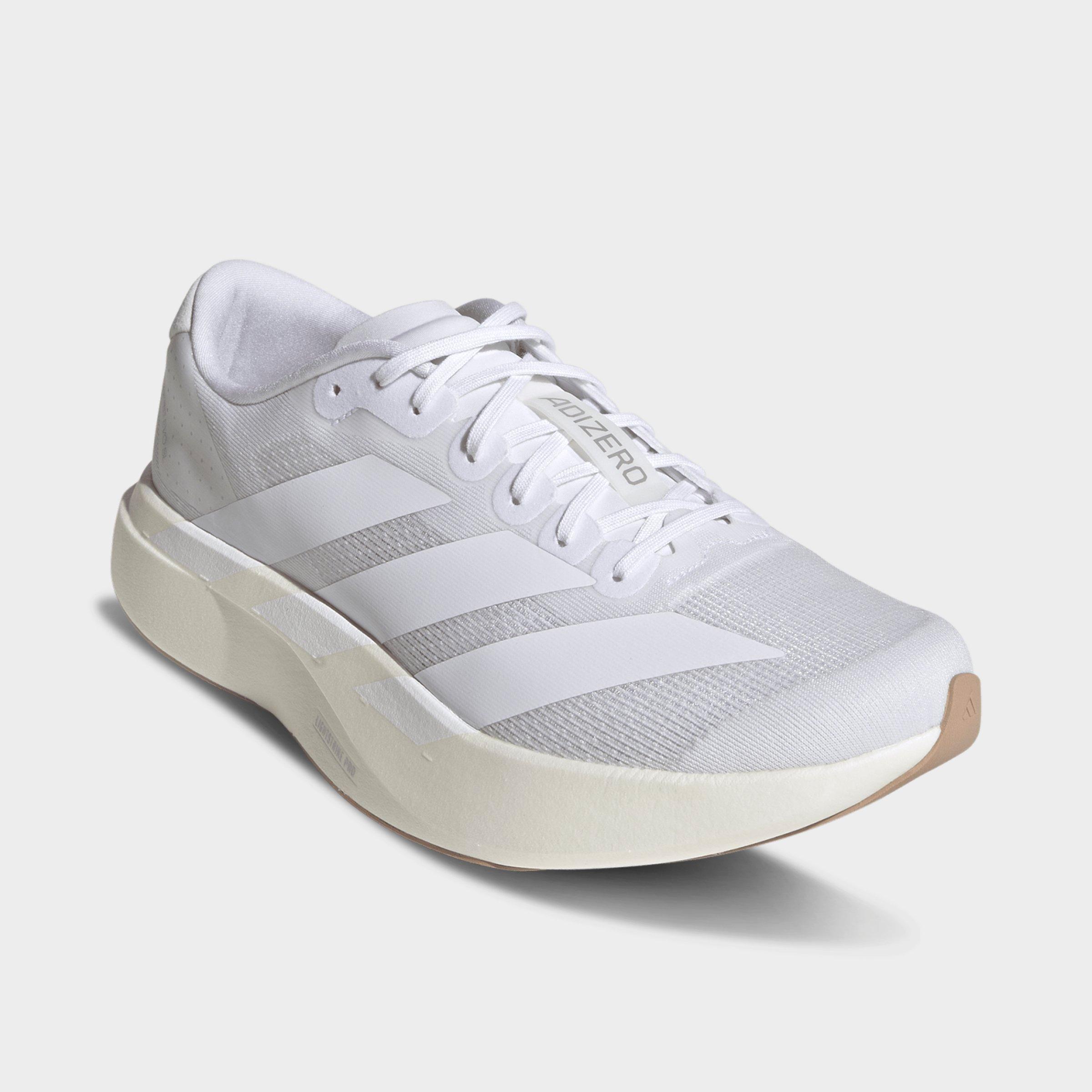 Men's adidas Adizero EVO SL Running Shoes - Part 1 - Cloud White/Cloud White/Warm Sandstone - Both shoes facing left