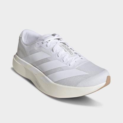 Men's adidas Adizero EVO SL Running Shoes - Part 1 - Cloud White/Cloud White/Warm Sandstone - Both shoes facing left