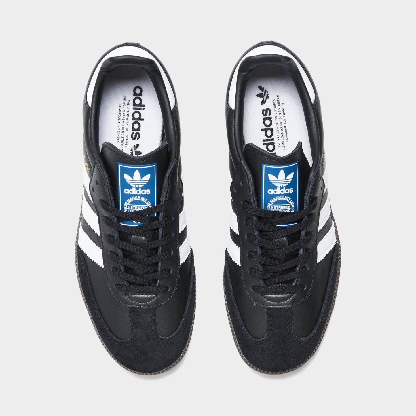 Big Kids' adidas Originals Samba OG Casual Shoes - Part 2 - Core Black/Footwear White/Gum - Top view