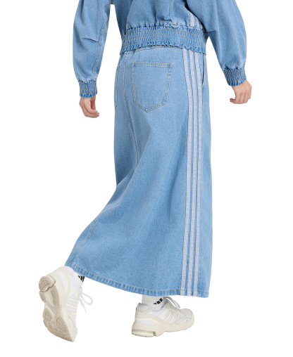 adidas Women's Stadium Washed Denim Loose-Fit Skirt - Crystal Sky