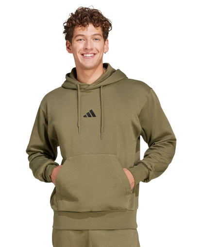 adidas Men's Essentials Feel Cozy Fleece Hoodie - Olive Strata/Black