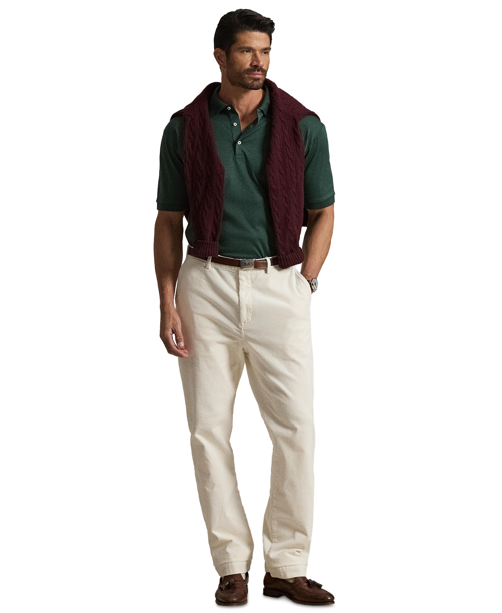 Polo Ralph Lauren Men's Big & Tall Solid Polo Shirt - Scotch Pine Heather