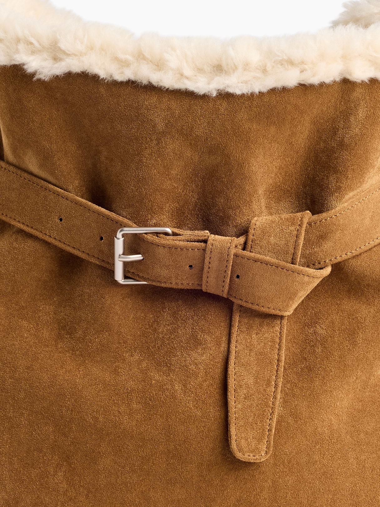 Vegan Suede Shoulder Bag - Palomino brown