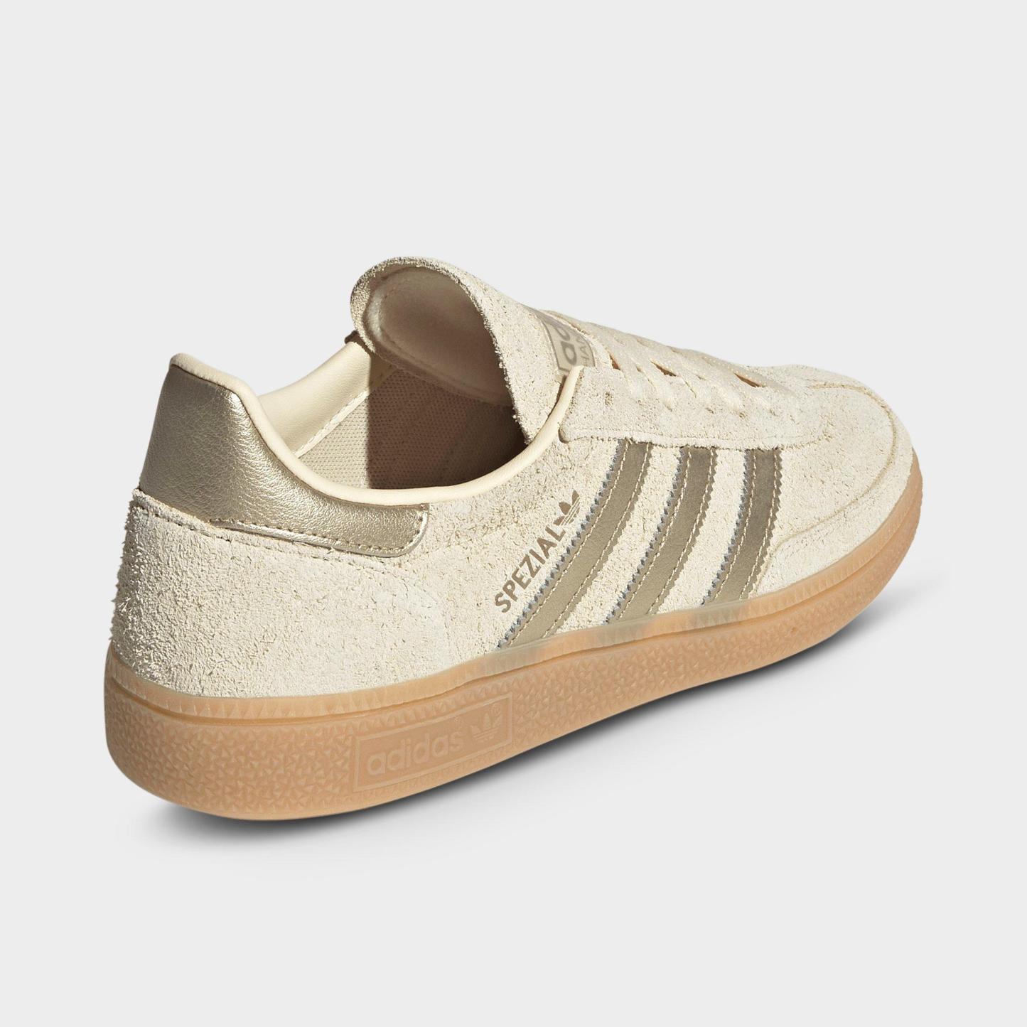 Women's adidas Originals Handball Spezial Casual Shoes - Part 4 - Warm Vanilla/Thermal Chrome/Gum - Back view
