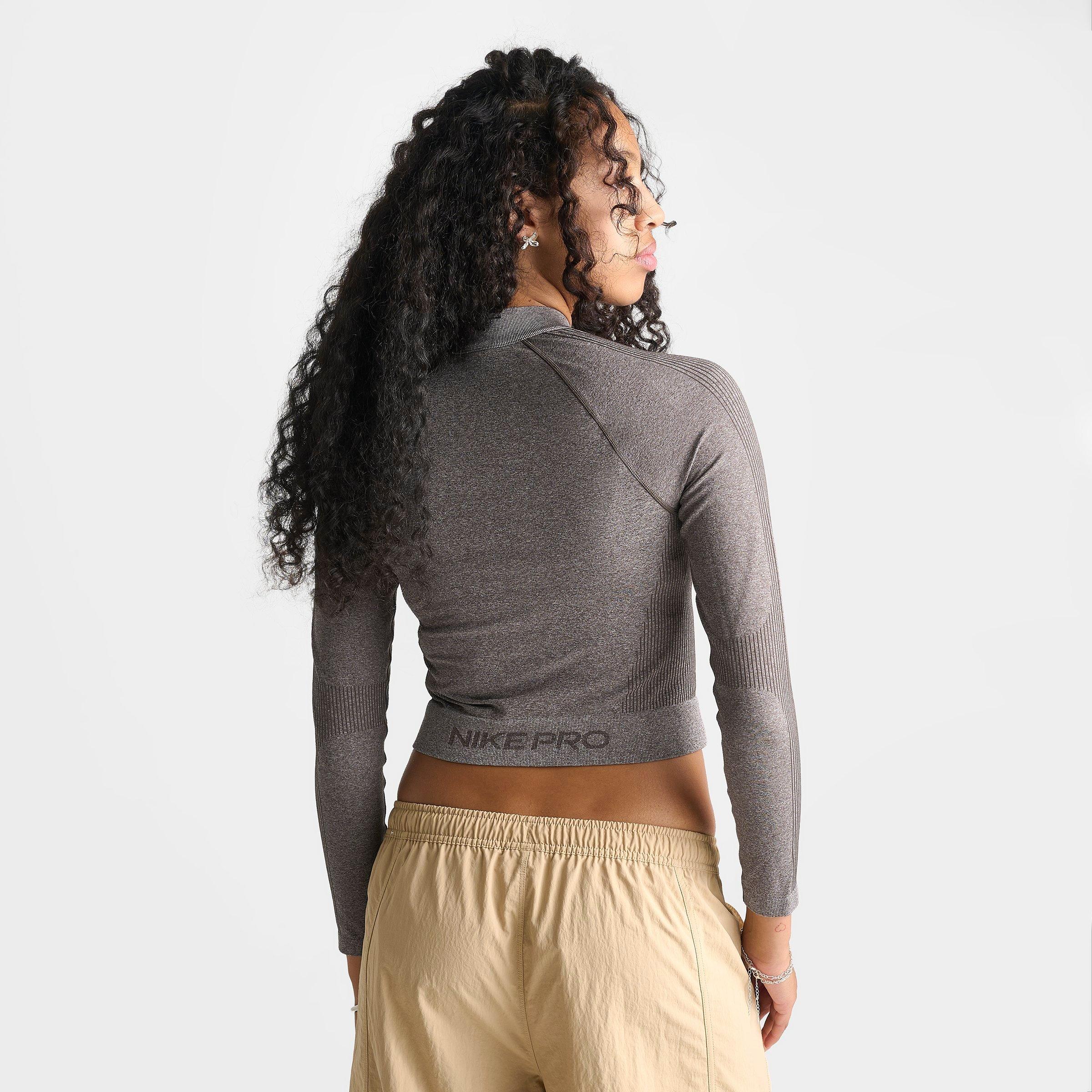 Women's Nithtke Pro Seamless Cropped Full-Zip Training Top - Ridgerock/Heather