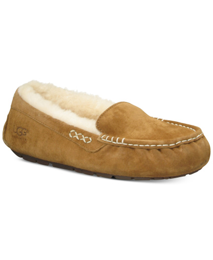 UGG® Women's Ansley Slip On Moccasin Slippers - Chestnut