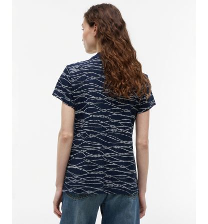 Tommy Hilfiger Women's Printed Short-Sleeve Polo Top - Handrawn Rope
