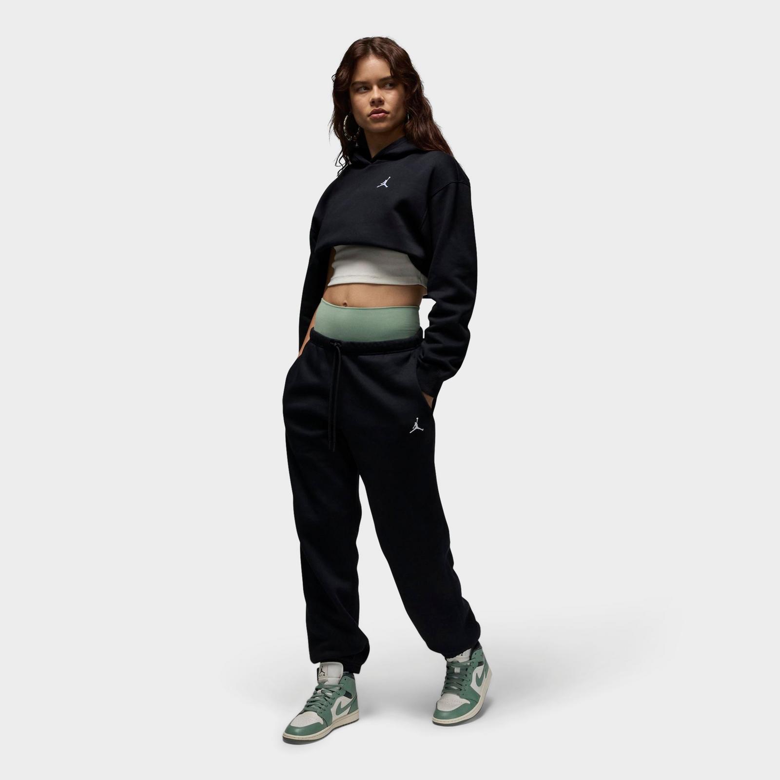 Women's Jordan Brooklyn Fleece Pants - Black/White - view 2