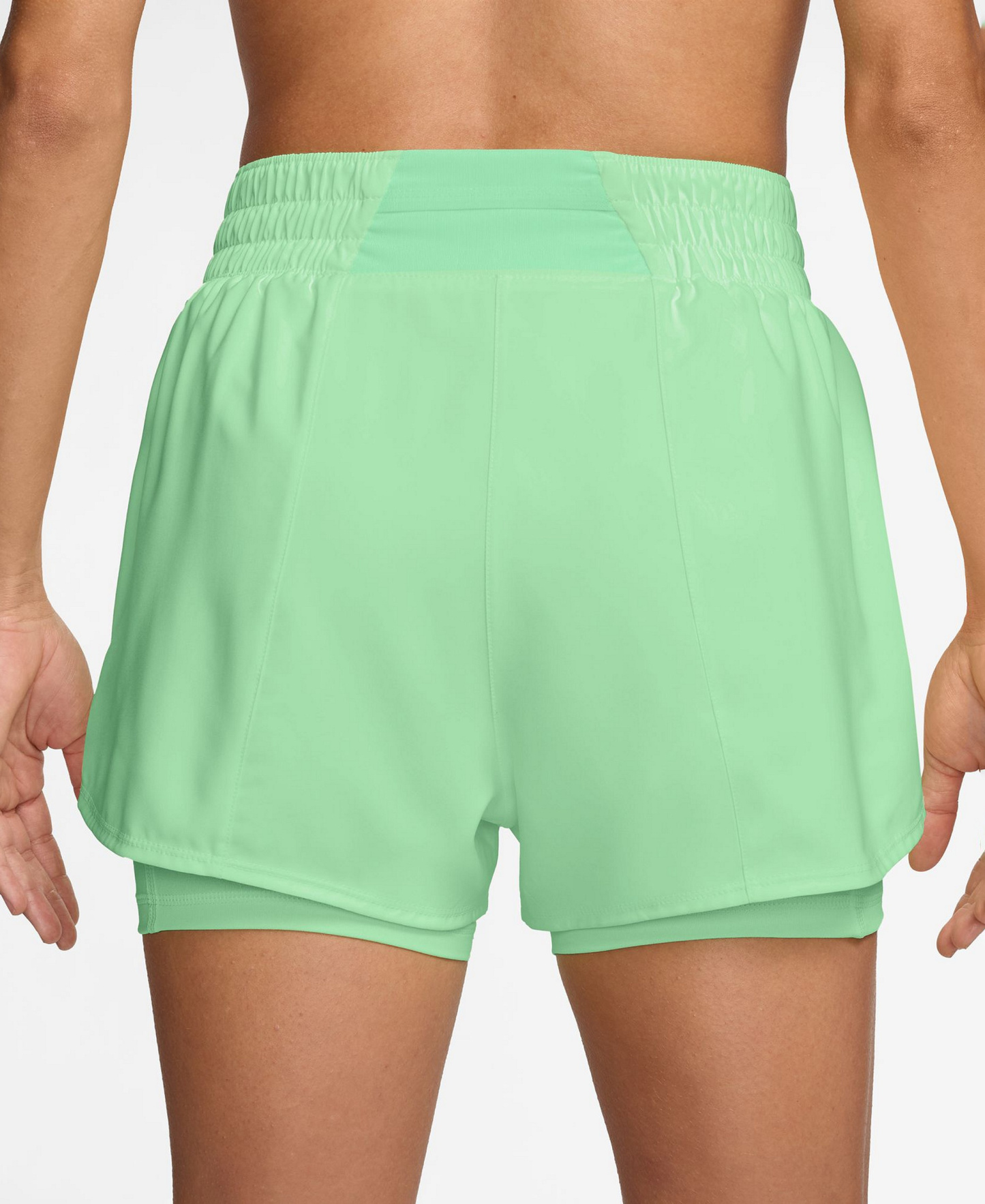 Nike Women's One Dri-Fit High-Waist 2-in-1 Shorts - Cucumber Calm/white