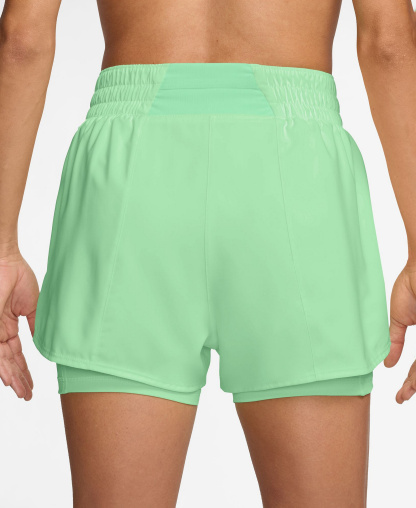 Nike Women's One Dri-Fit High-Waist 2-in-1 Shorts - Cucumber Calm/white