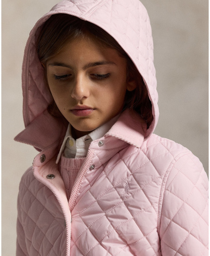 Polo Ralph Lauren Big Girls Quilted Barn Jacket - Hint Of Pink
